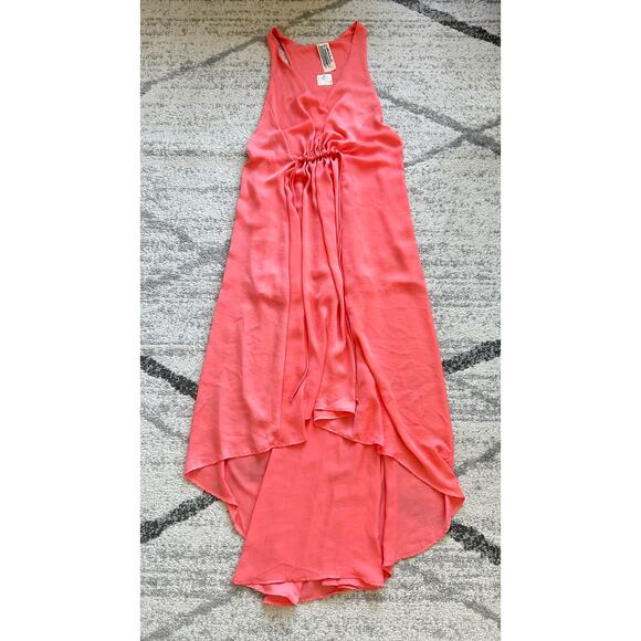 NWT Free People High Low Drawstring Waist Sundress Coral Size S - Picture 8 of 12